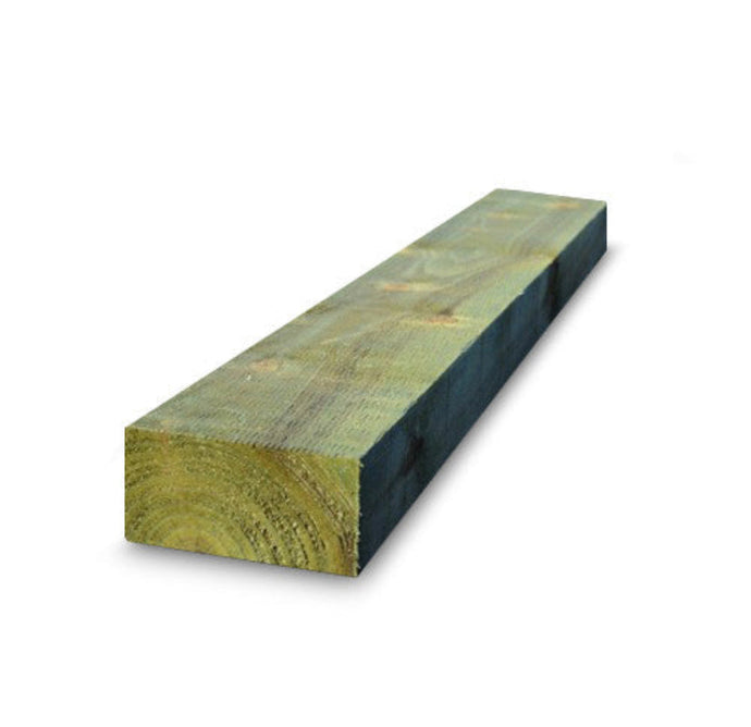 Pressure treated sleepers measuring 2400 x 200 x 100mm (8ft), ideal for garden landscaping and outdoor projects.
