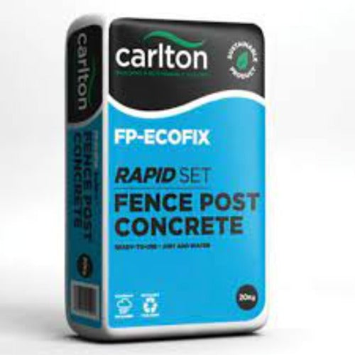 Postcrete - Rapid Set packaging shown in a 20kg bag, featuring a bright blue design ideal for fast-setting fence post concrete.