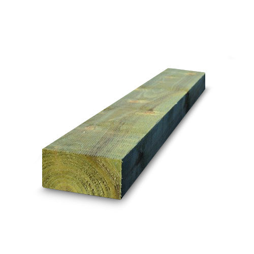 Close up of a 1200 x 200 x 100mm pressure-treated sleeper, ideal for garden projects, from BrunswickTurf.